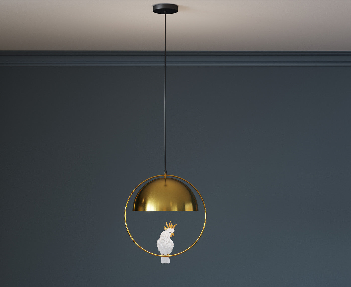 Hängelampe Hängeleuchte Deckenlampe Animal Cockatoo Gold