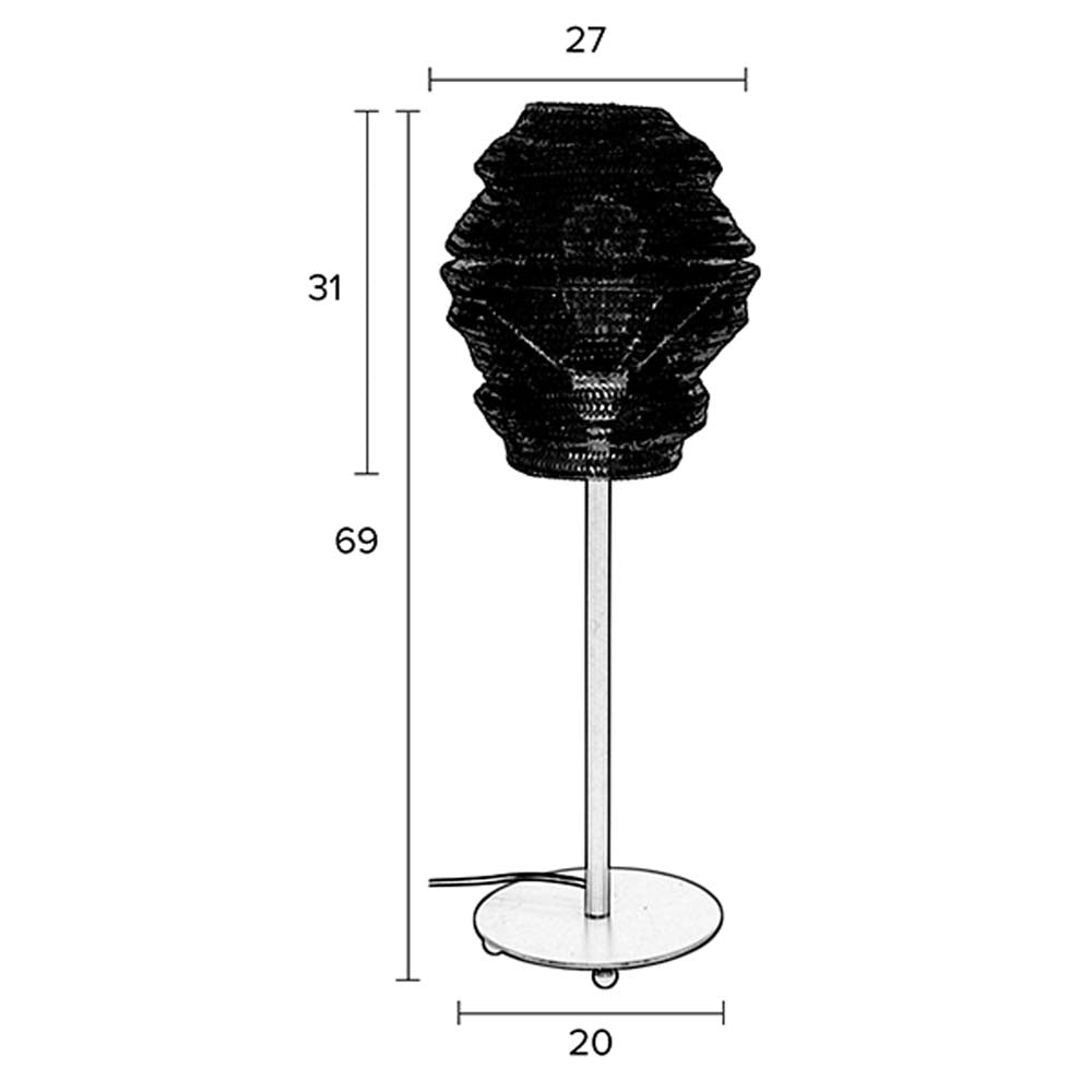 Lena Tischlampe Ø27cm E27 Schwarz - Voelpe