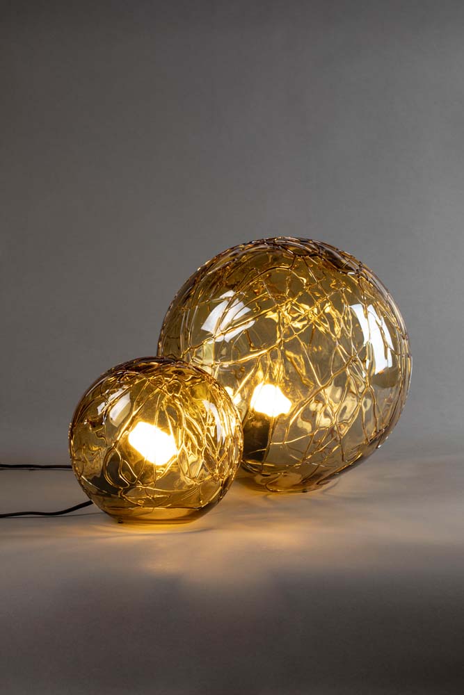 Lune Tischlampe GU10 Ø25cm Bernstein