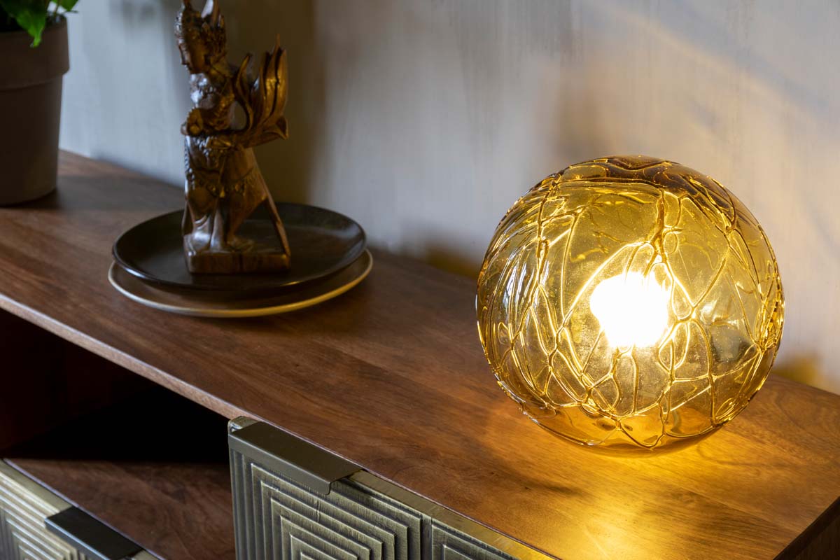 Lune Tischlampe GU10 Ø25cm Bernstein