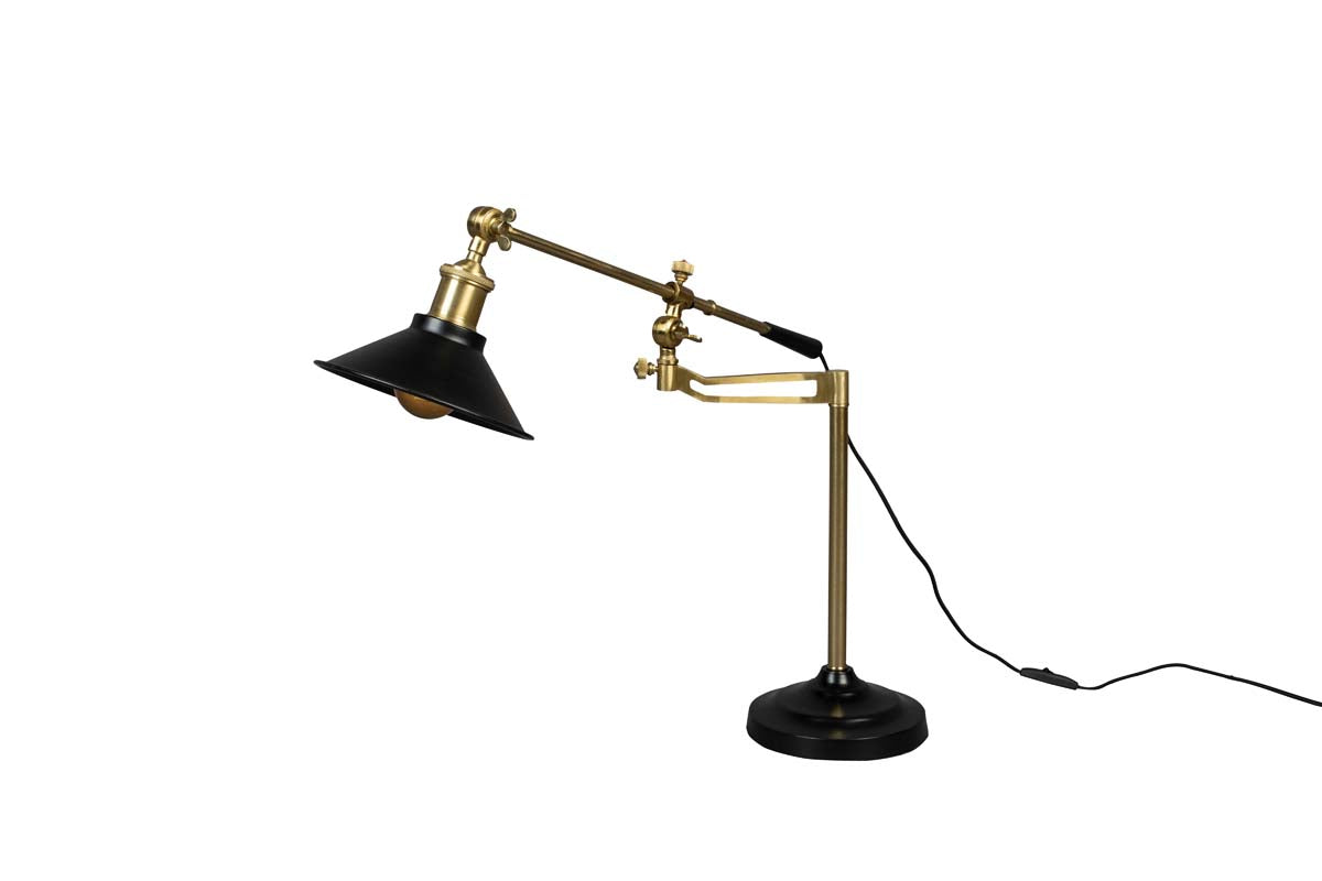 Penelope Tischlampe E27 Schwarz / Gold - Voelpe