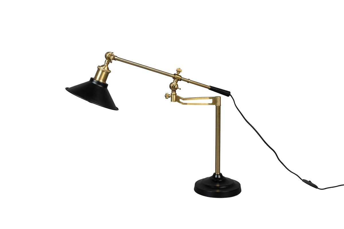 Penelope Tischlampe E27 Schwarz / Gold - Voelpe