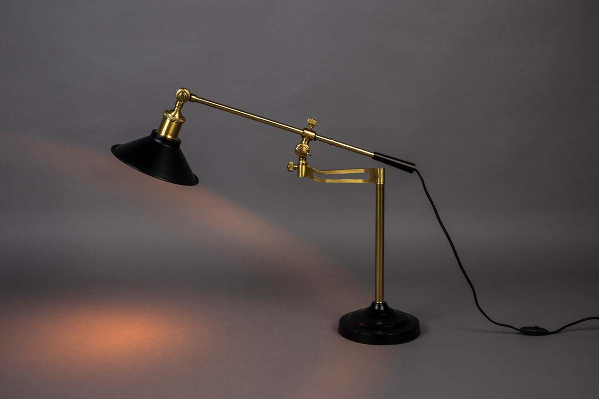 Penelope Tischlampe E27 Schwarz / Gold - Voelpe