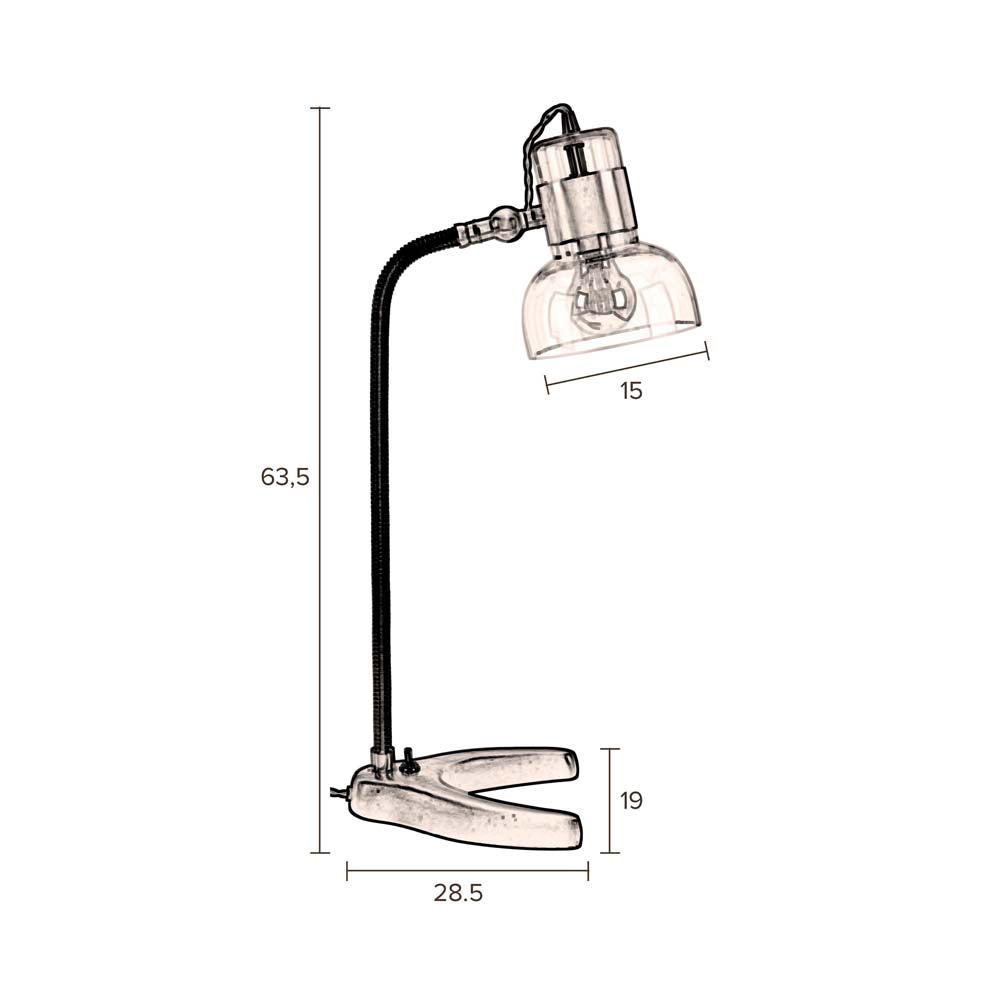 Neville Tischlampe E27 Gold / Schwarz - Voelpe