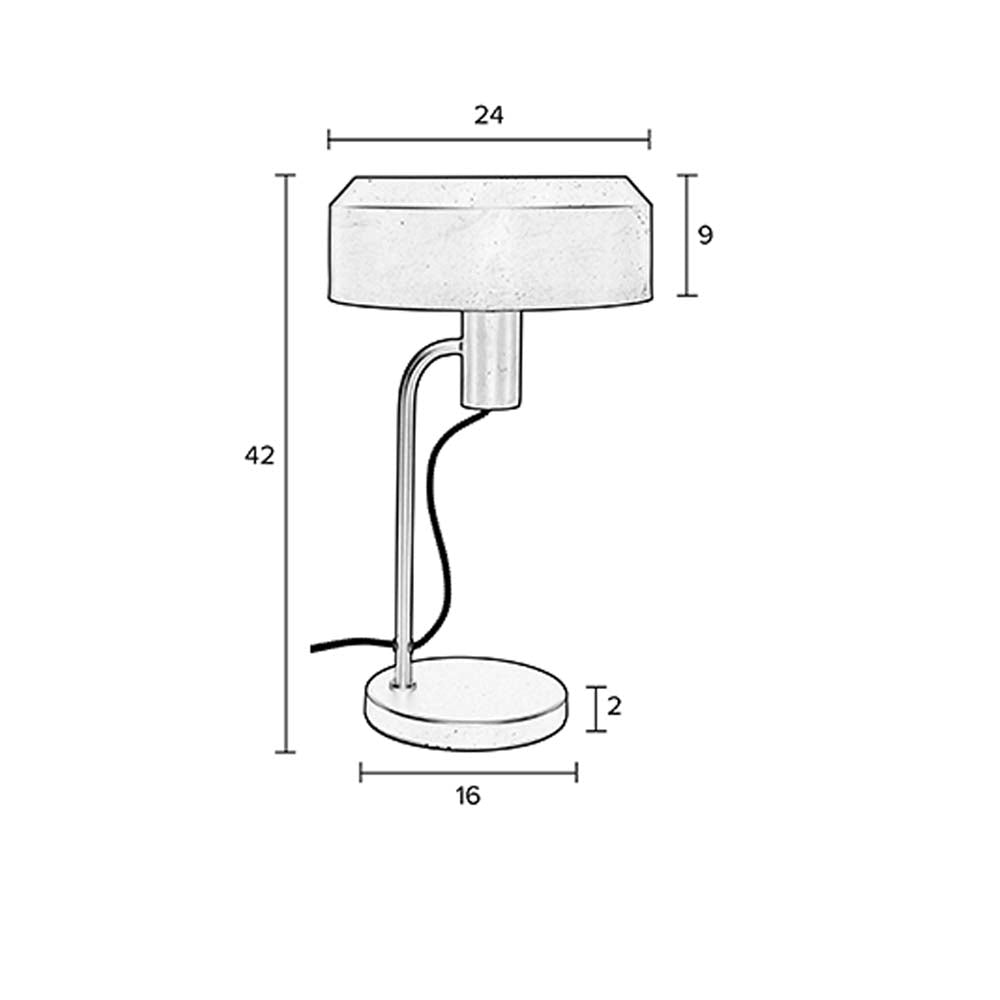 Landon Tischlampe Ø24cm E27 Schwarz - Voelpe