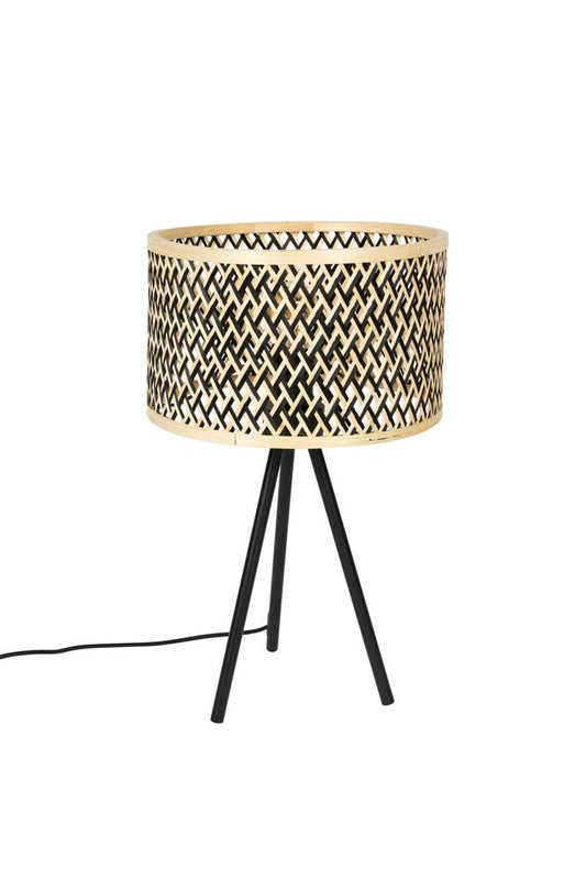 Tischlampe ISLA BAMBOO Beige / Schwarz