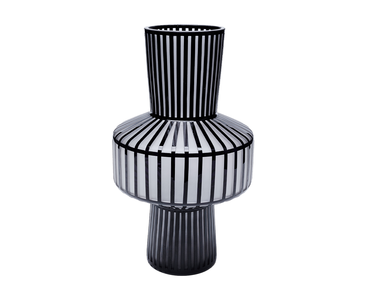 Vase Blumenvase Dekovase Roulette Belly Ø 23,5 cm Hellgrau / Schwarz