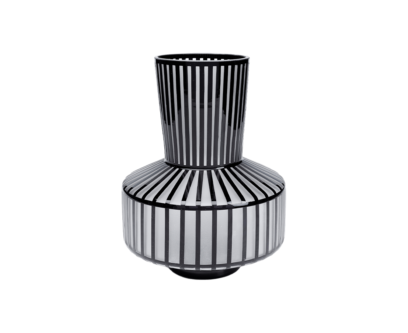 Vase Blumenvase Dekovase Roulette Ø 24,5 cm Hellgrau / Schwarz