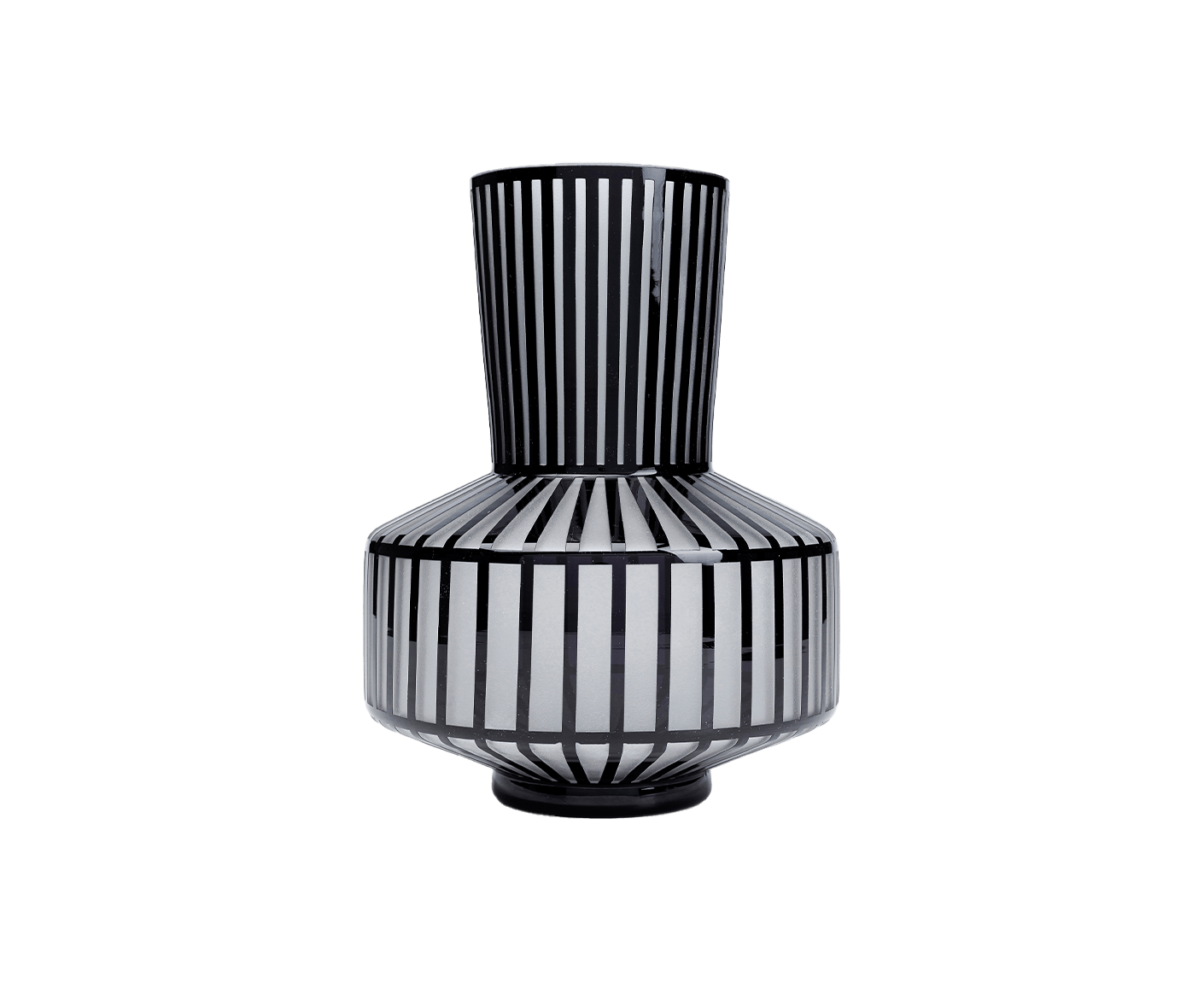 Vase Blumenvase Dekovase Roulette Ø 24,5 cm Hellgrau / Schwarz