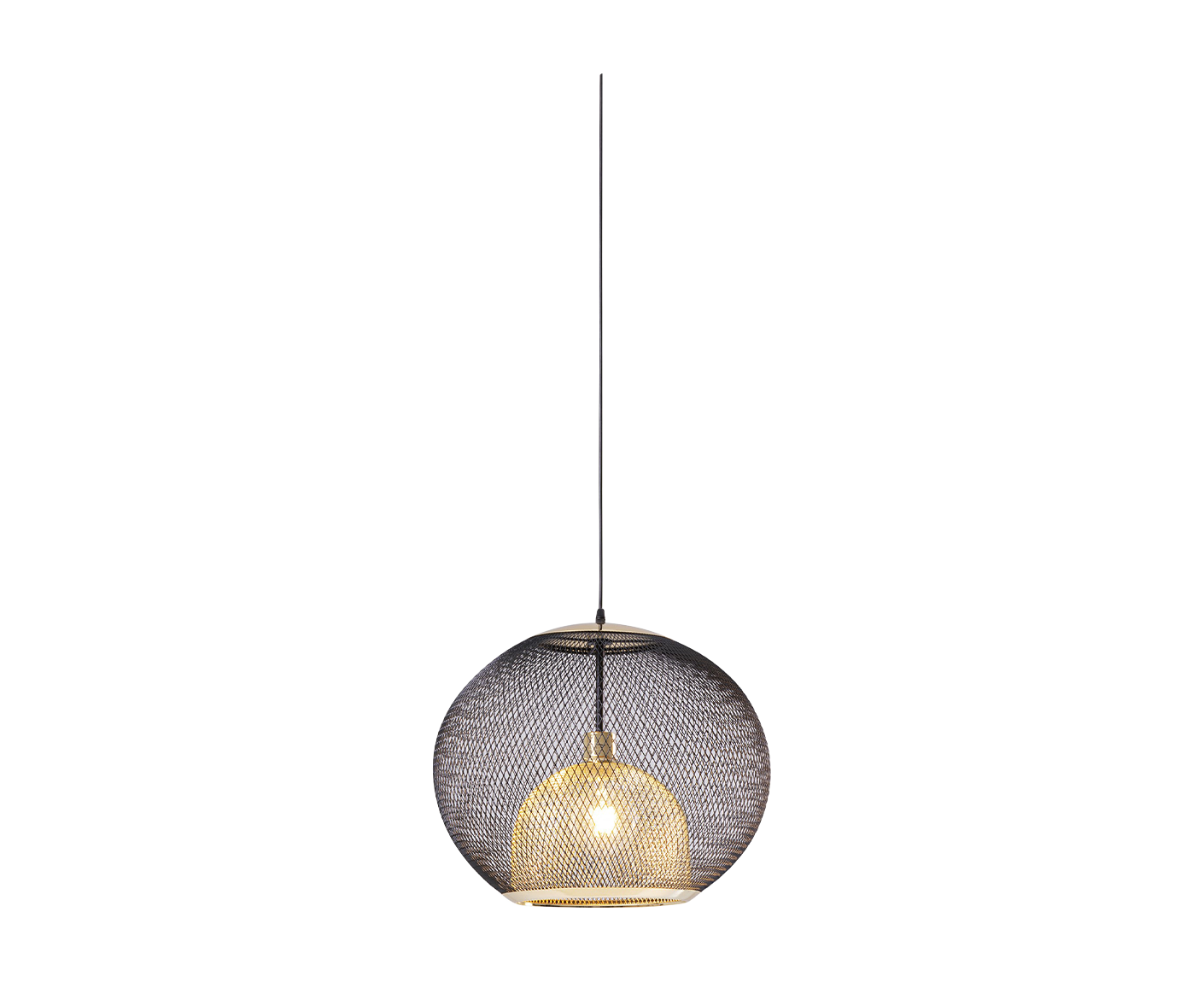 Hängelampe Hängeleuchte Deckenlampe Grato Ø 45 cm, Schwarz/Gold