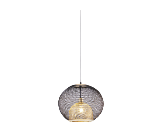 Hängelampe Hängeleuchte Deckenlampe Grato Ø 45 cm, Schwarz/Gold