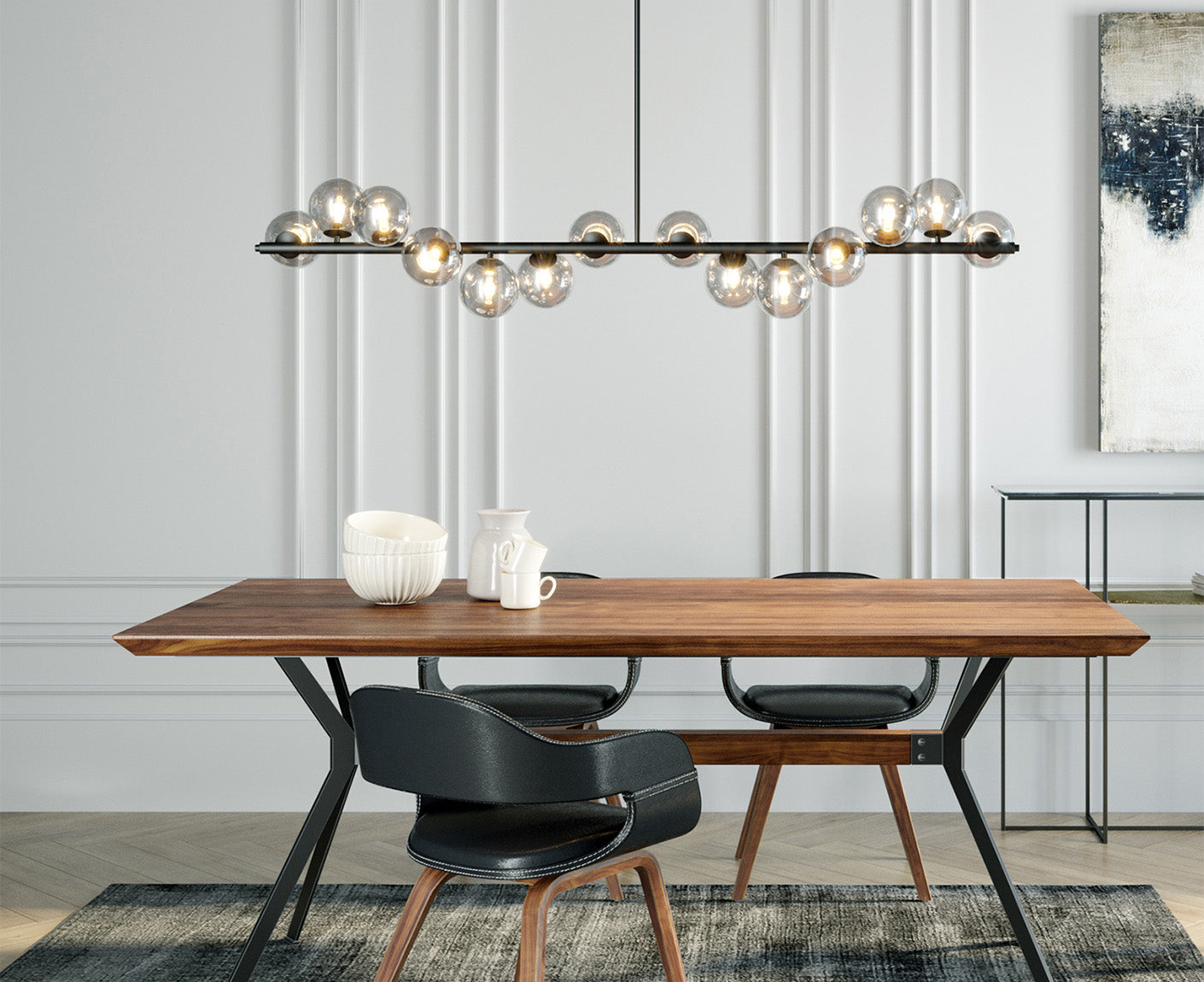 Hängelampe Hängeleuchte Deckenlampe Scala Balls Schwarz 155 cm