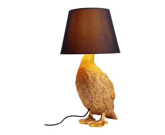 Tischlampe Designerlampe Tischleuchte Animal Duck 58 cm, Schwarz / Gold