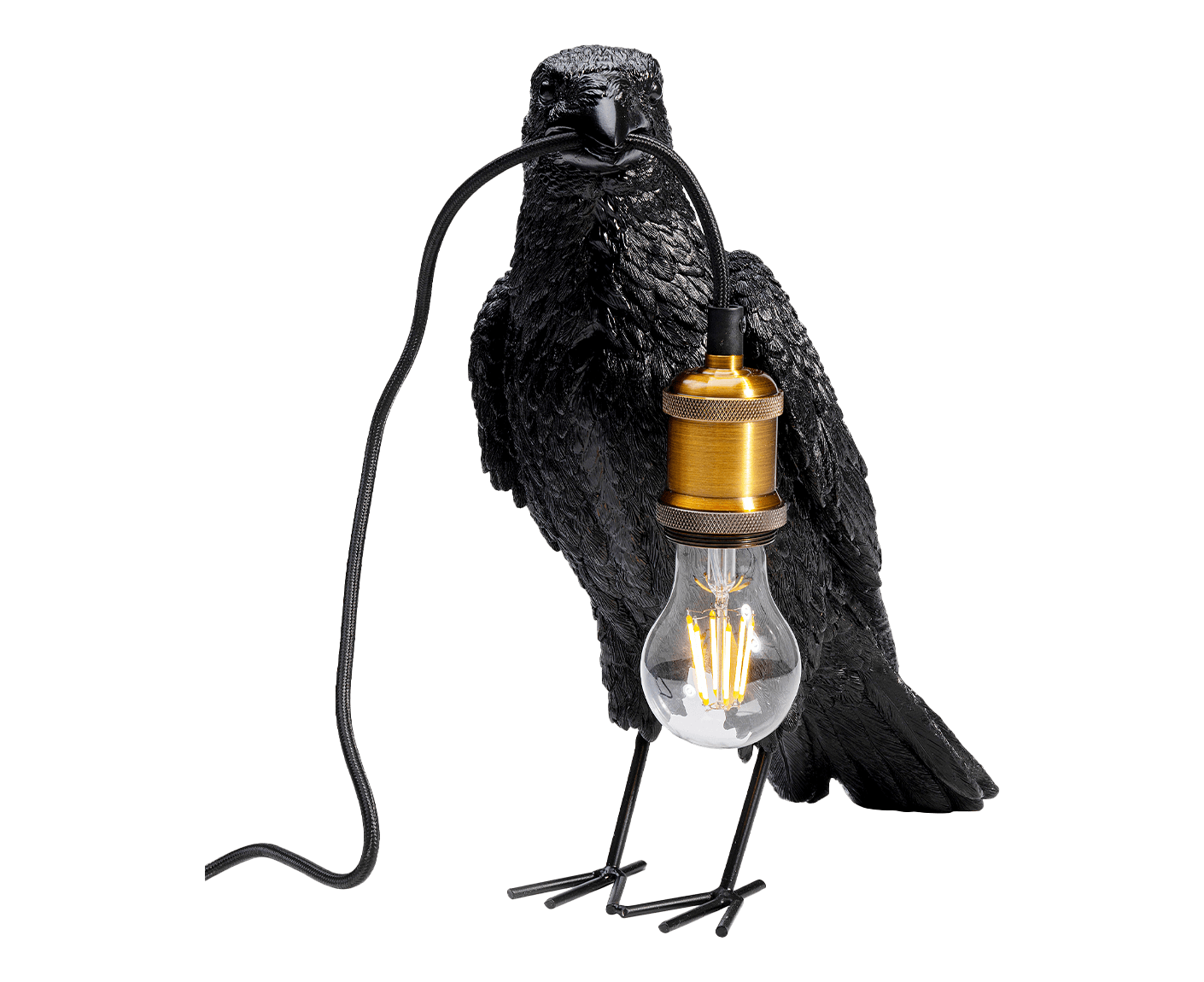 Tischlampe Designerlampe Tischleuchte Animal Crow 34 cm Schwarz Matt