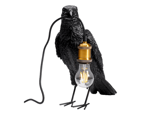 Tischlampe Designerlampe Tischleuchte Animal Crow 34 cm Schwarz Matt