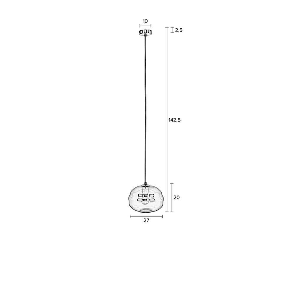 Lauren Hängelampe Ø27cm E27 Grau - Voelpe