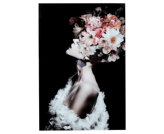Glasbild Flowery Beauty 80x120 cm