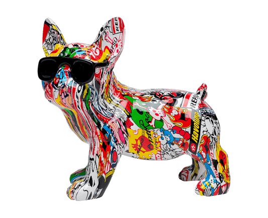 Deko Figur Comic Dog Glasses 25 cm