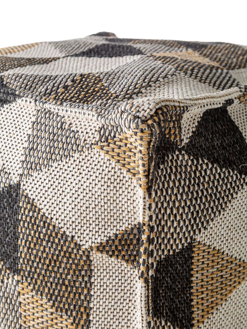 Pouf Barca 50x50x50 cm Beige / Schwarz