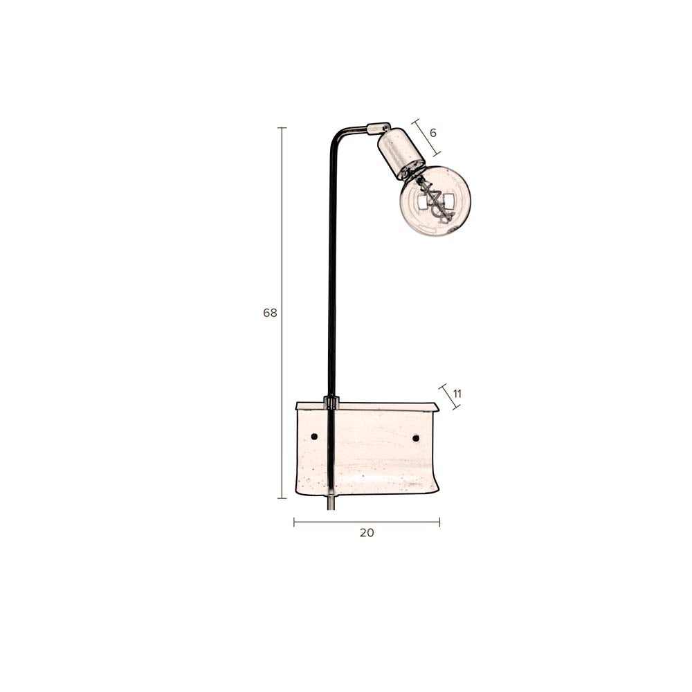 Shaw Wandlampe E27 Schwarz - Voelpe