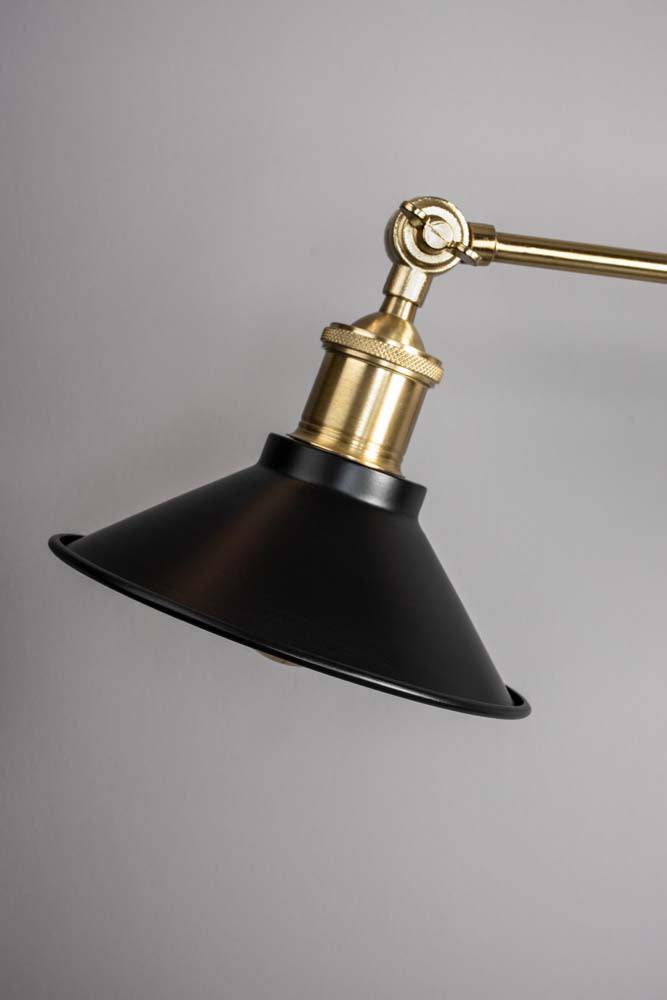 Penelope Wandlampe E27 Schwarz / Gold - Voelpe