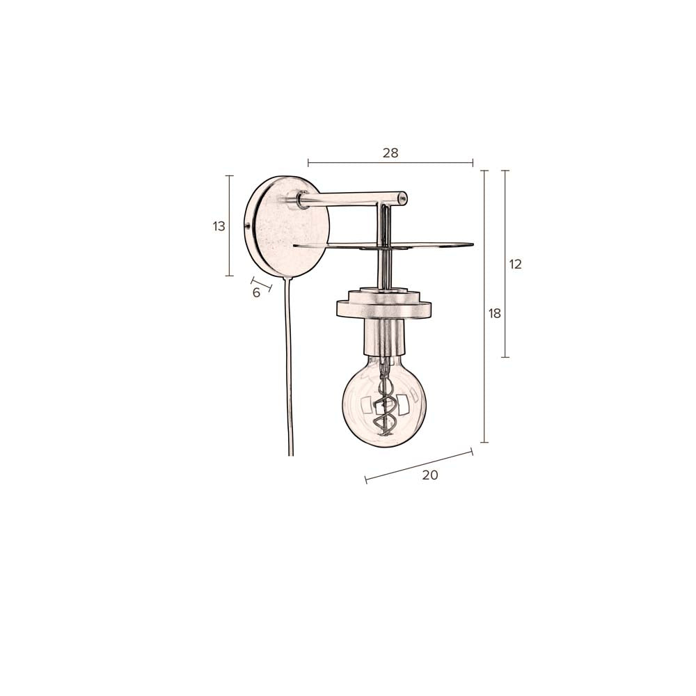 Aden Wandlampe E27 Messing - Voelpe