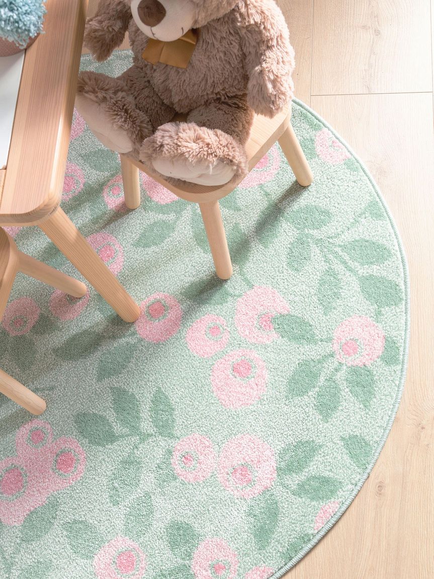 Kinderteppich rund Tommy Ø 120 cm rund Hellgrün