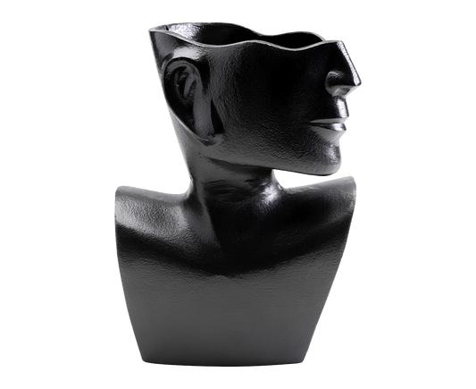 Vase Blumenvase Dekoschale Dekovase Rostro Side Schwarz 27cm