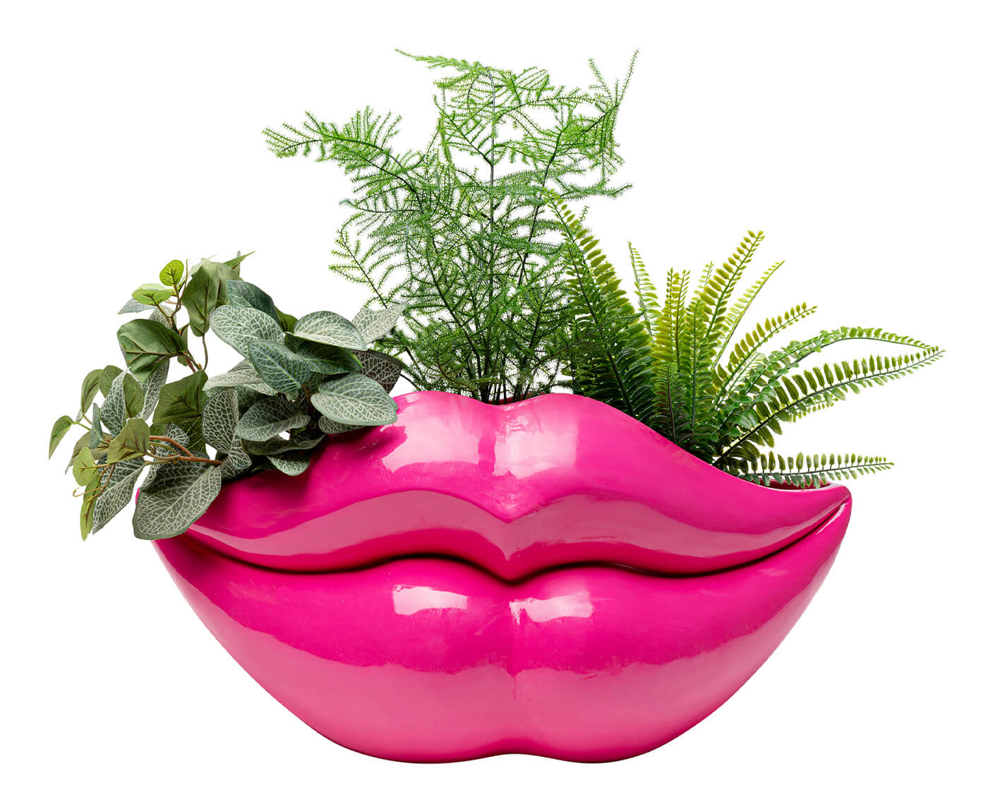 Vase Blumenvase Dekoschale Dekovase Lips Pink 28 cm