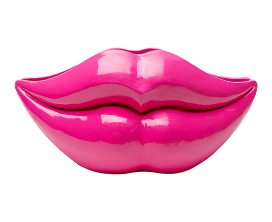 Vase Blumenvase Dekoschale Dekovase Lips Pink 28 cm