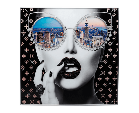 Glasbild Gerahmtes Bild NY View 120x120 cm