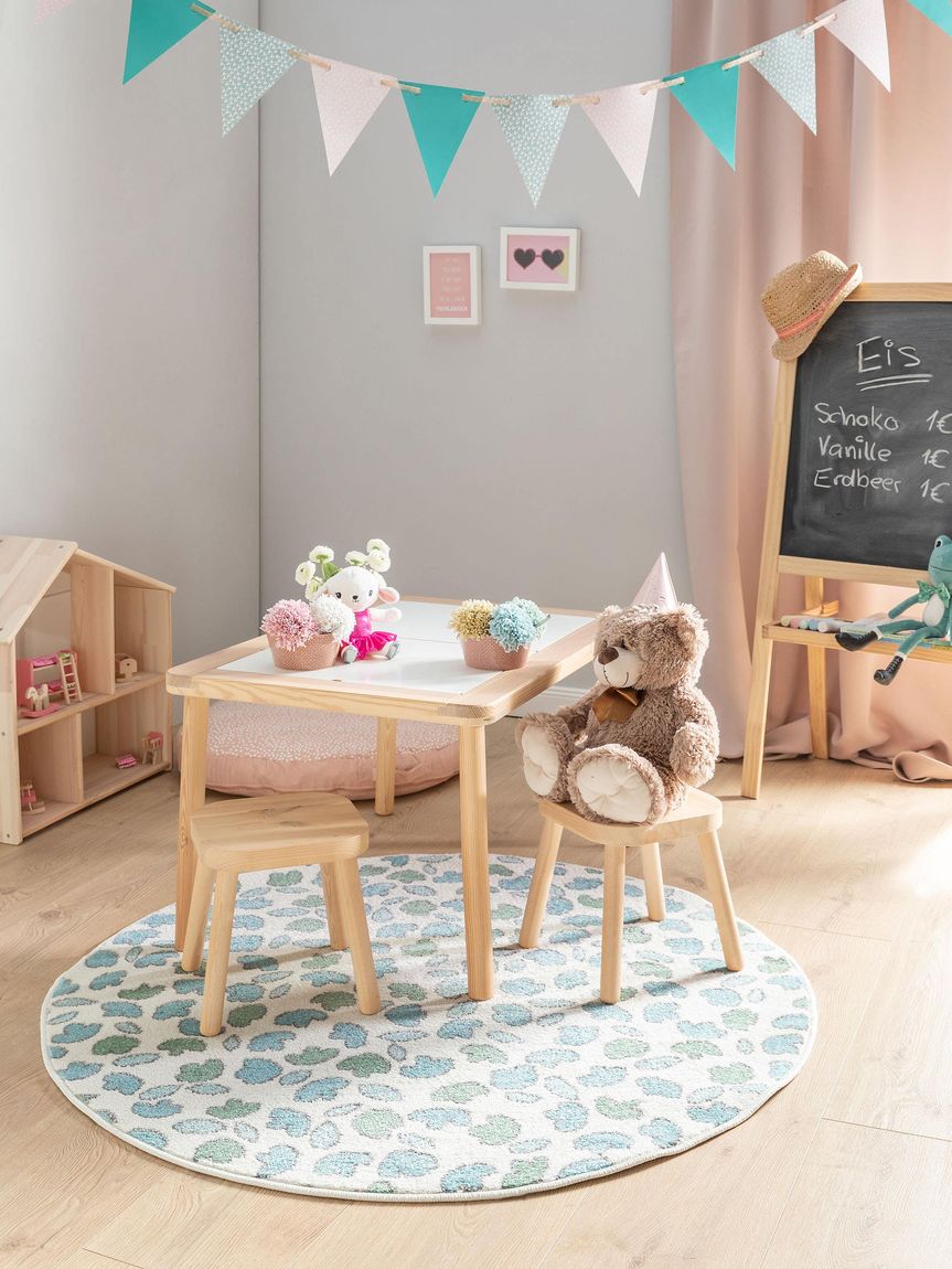 Kinderteppich rund Tommy Ø 120 cm rund Hellblau