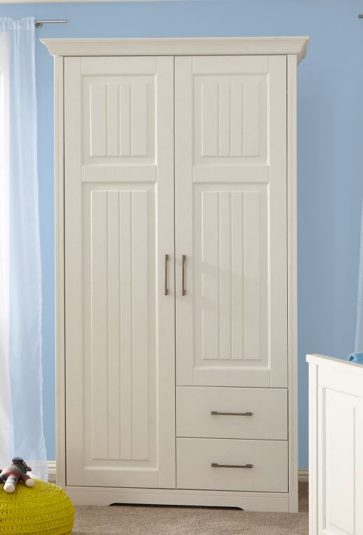Scala 2-trg Kleiderschrank Babyzimmer Kiefer massiv weiß