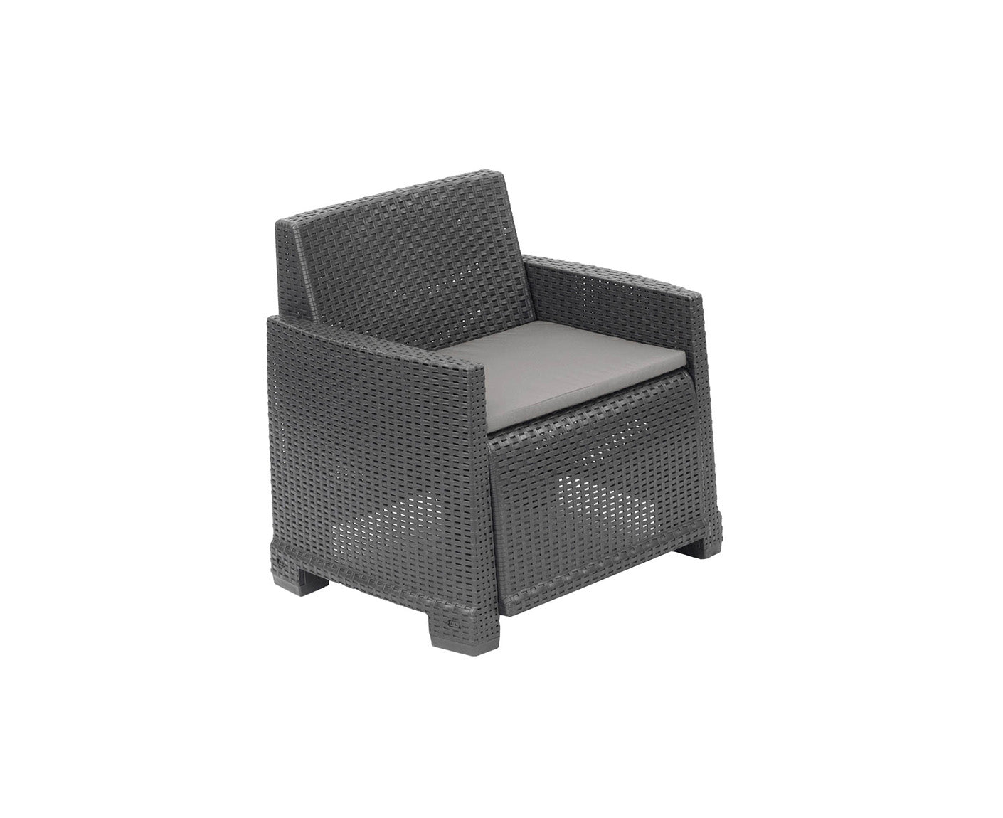 Lamon 5-tlg. Gartenmöbel-Set Rattan Anthrazit