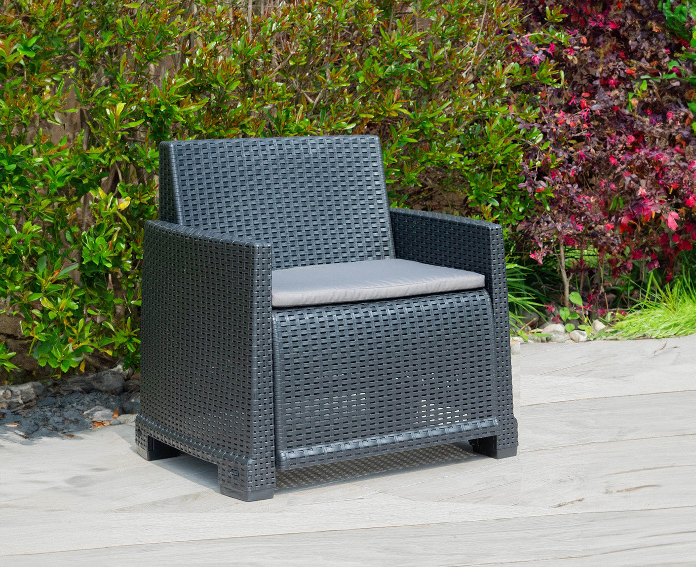 Lamon Outdoor - Loungesessel Rattan Anthrazit