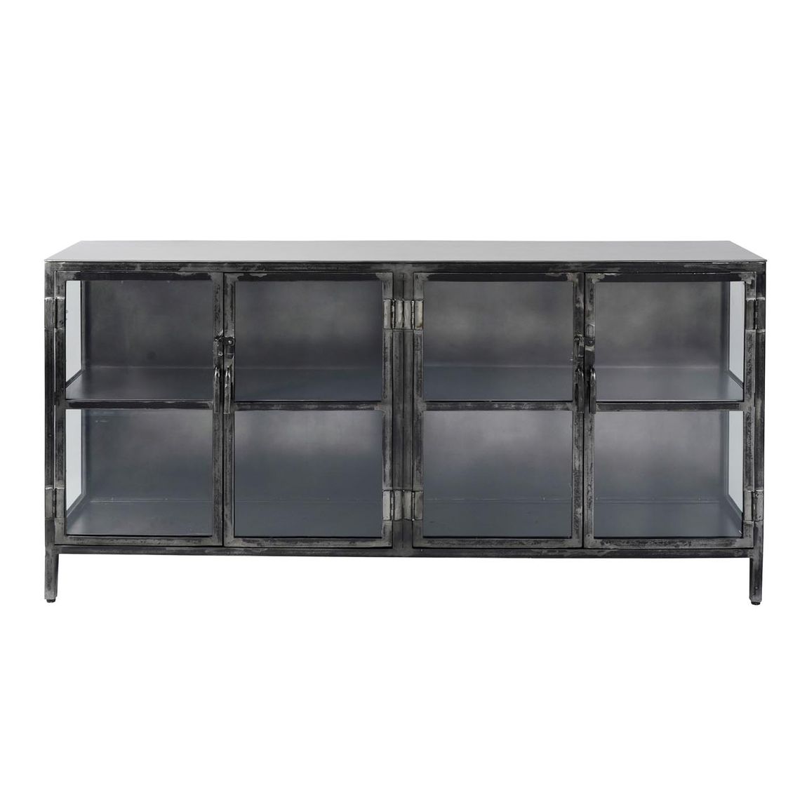 Sideboard Metall 180 cm Montiert Industrial Style Grau