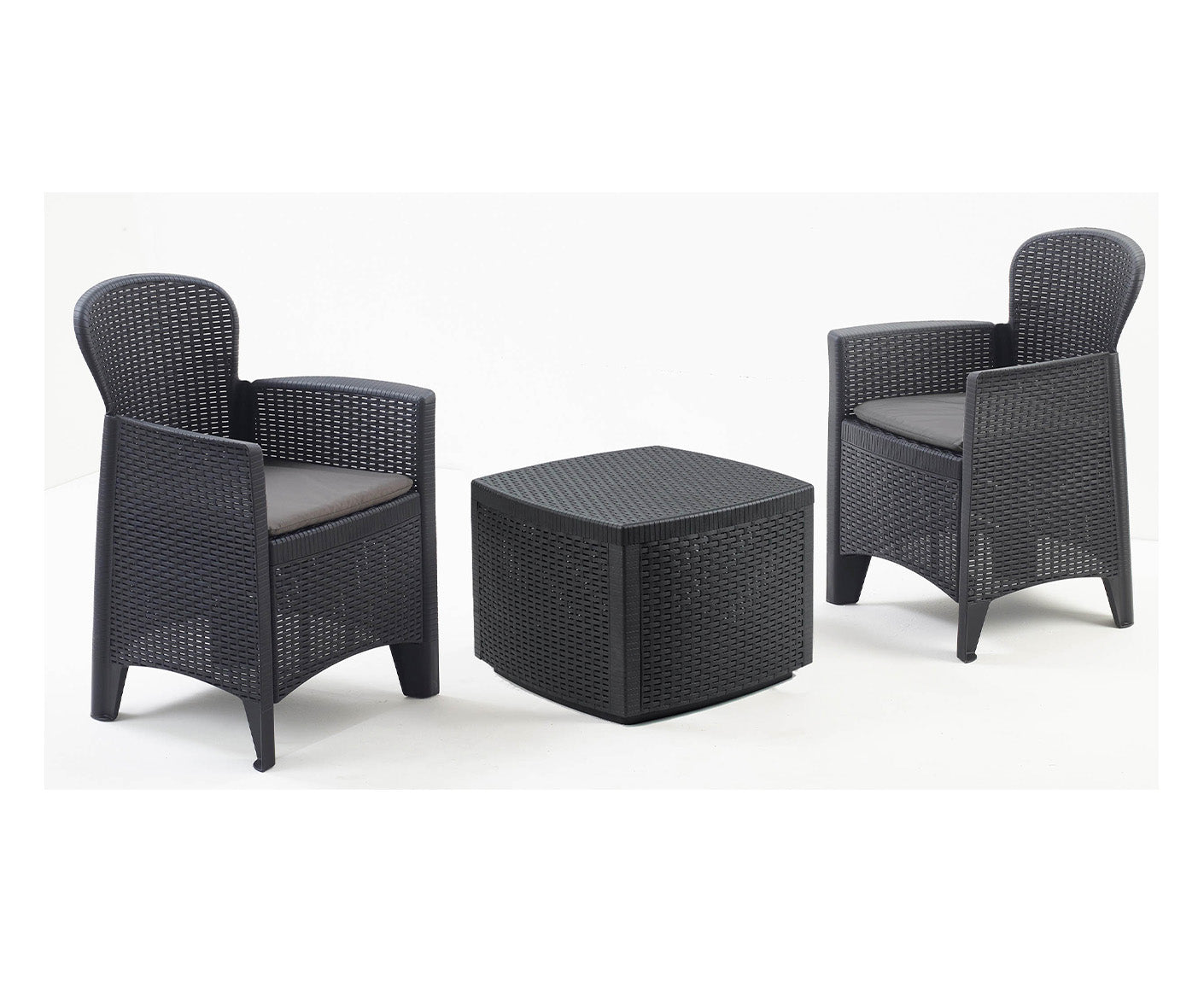 Trente 3-tlg. Gartenmöbel-Set Rattan Anthrazit