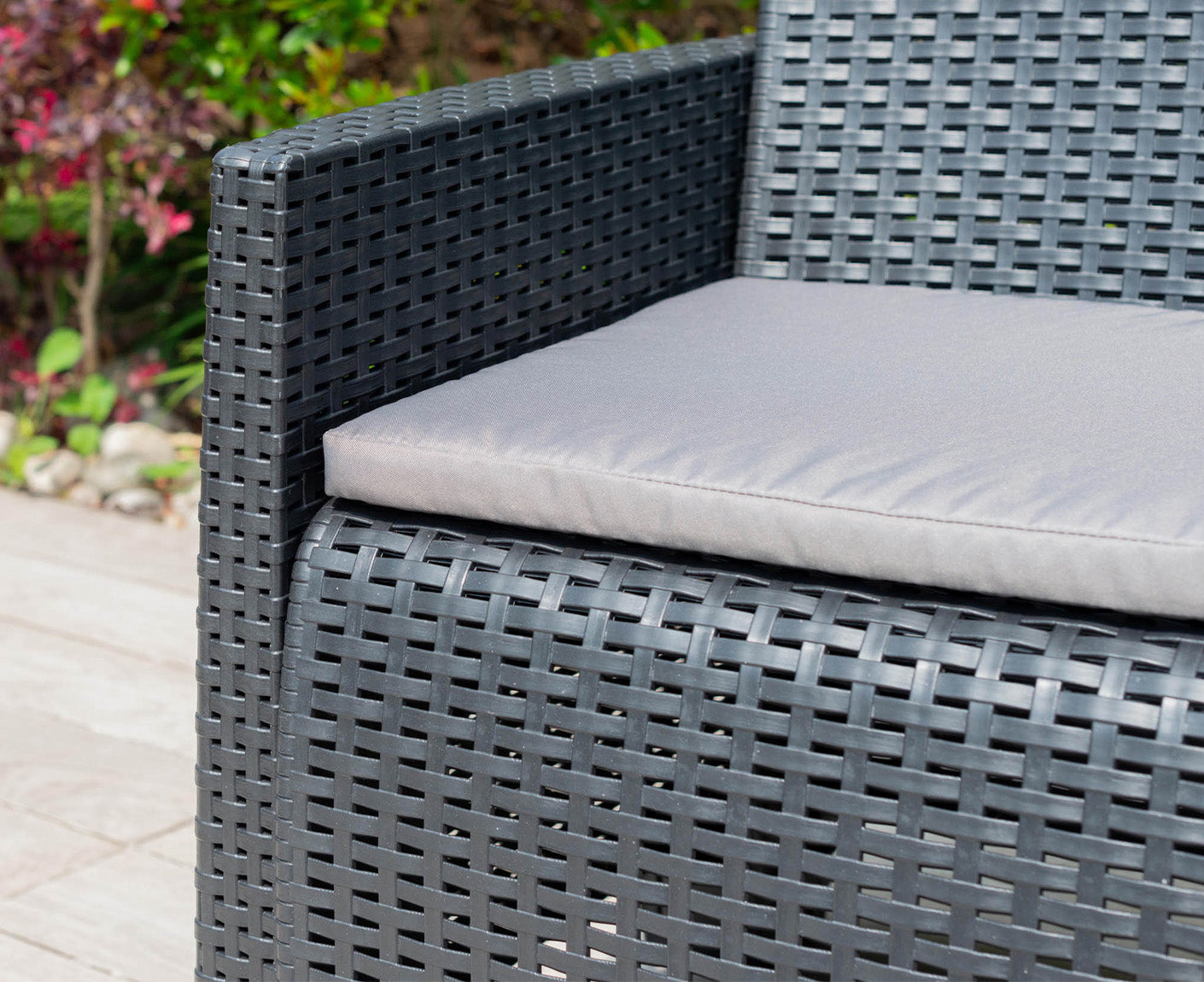 Lamon 5-tlg. Gartenmöbel-Set Rattan Anthrazit