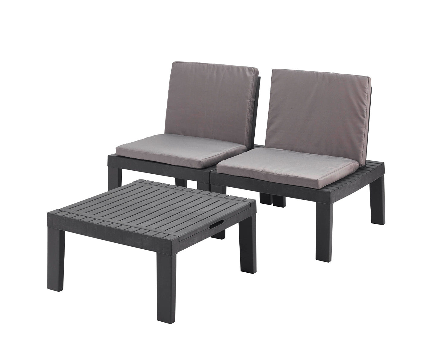 Maham 3 in 1 Gartenmöbel-Set Anthrazit