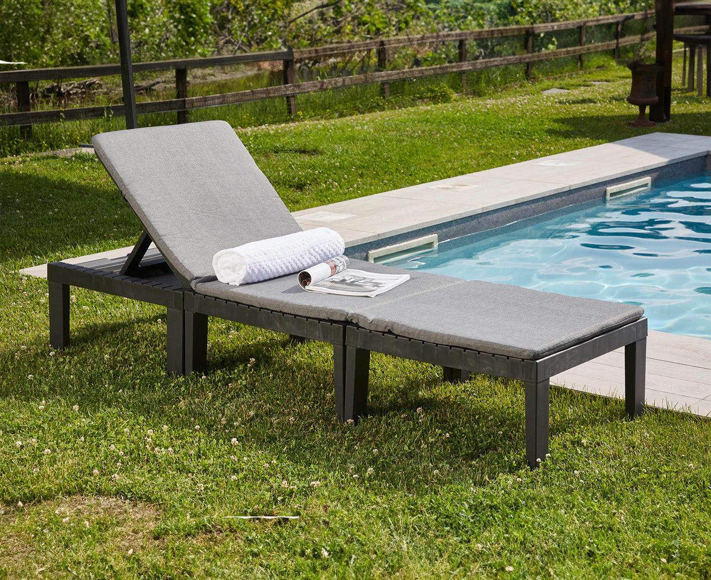 Maham 3 in 1 Gartenmöbel-Set Anthrazit