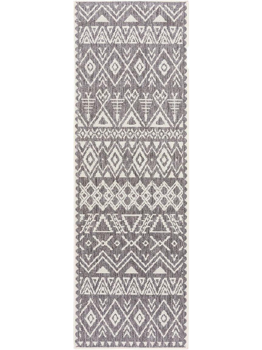 Wendeteppich / Läufer Terrazzo 80x240 cm Grau / Blau