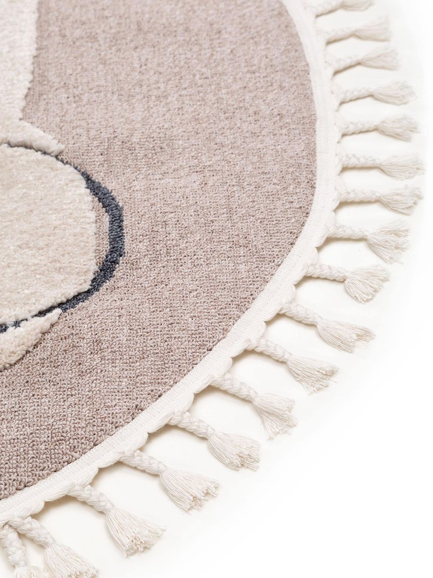Kinderteppich Momo Ø 120 cm rund Beige