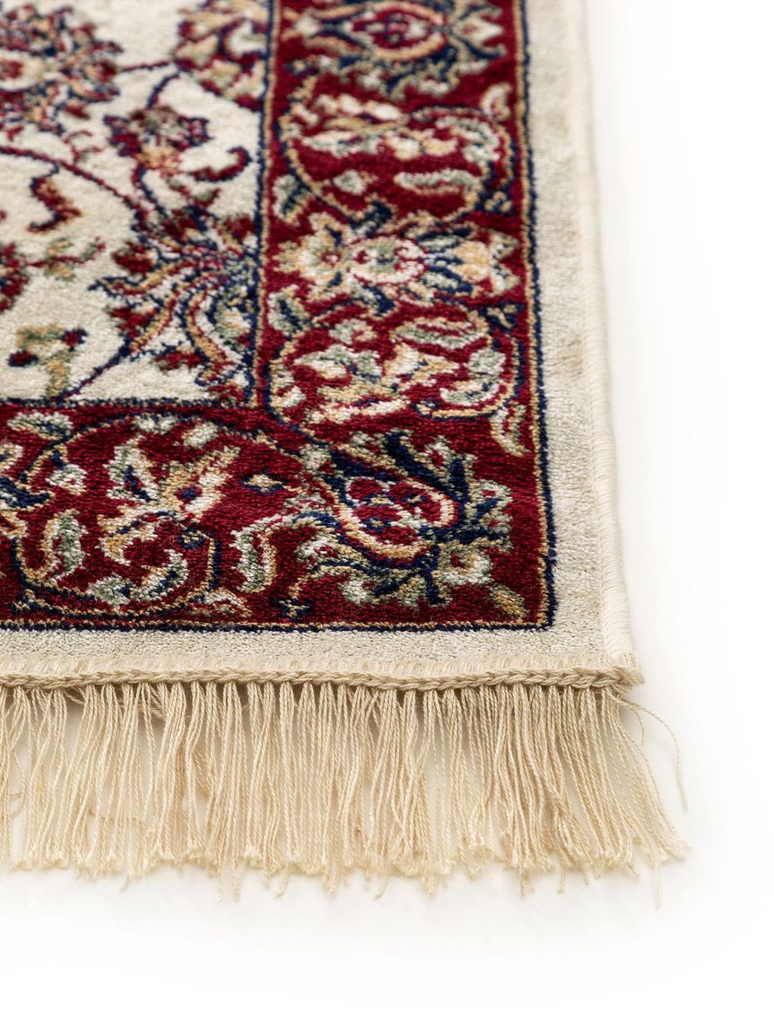 Viskoseteppich Läufer Lori 67x210 cm Beige / Rot
