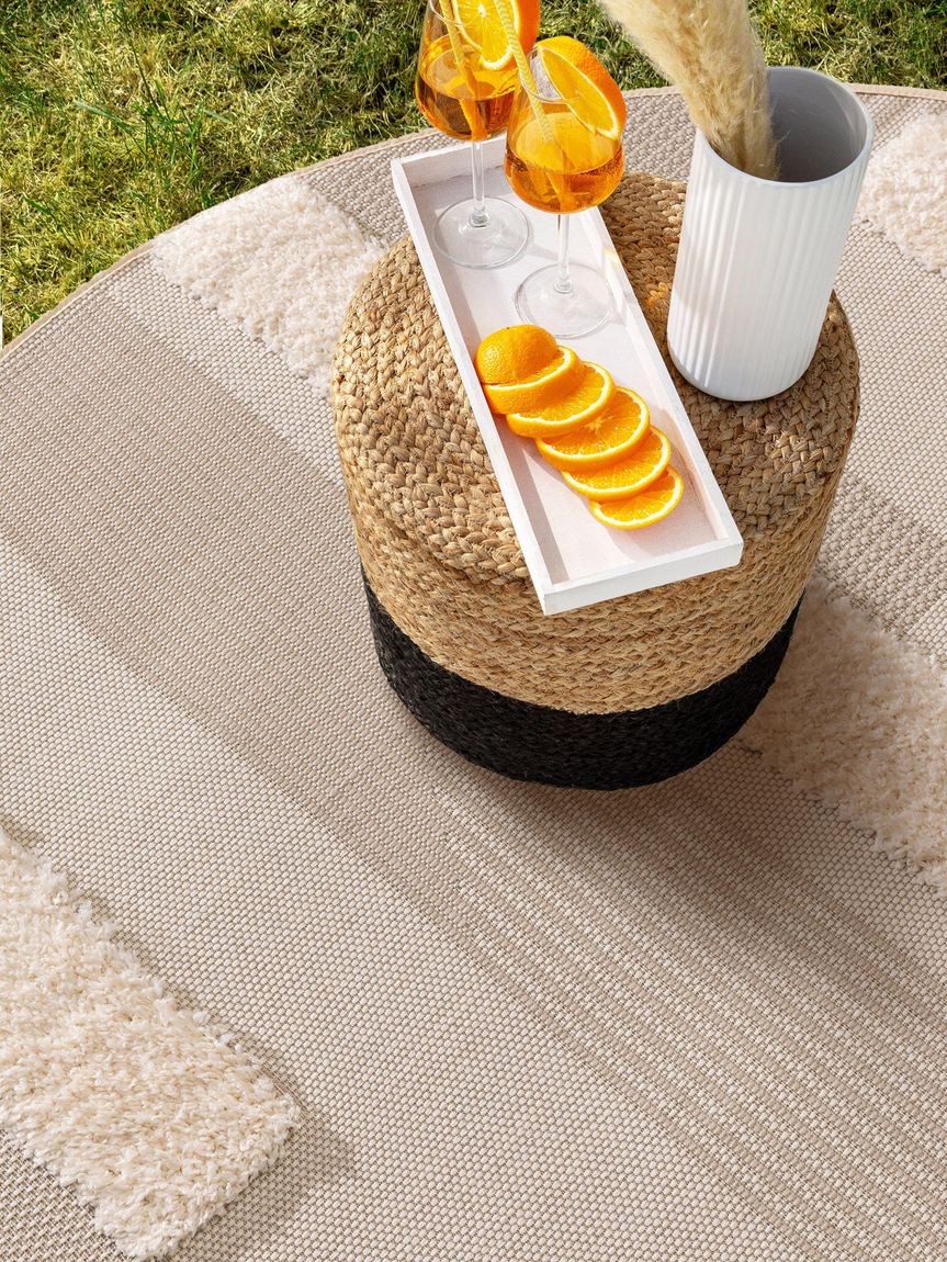 In- & Outdoor Teppich Carlo Ø 160 cm rund Creame