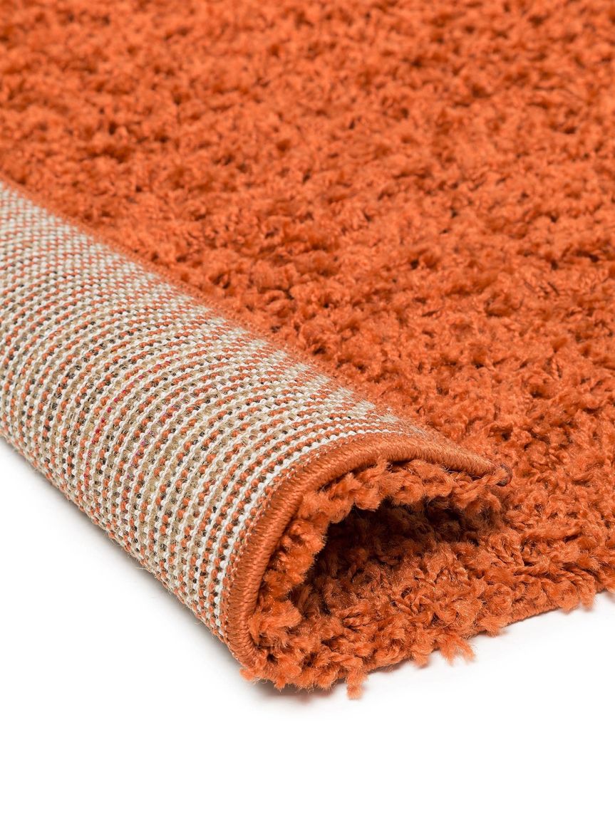 Hochflorteppich Swirls 60x60 cm Rot / Orange
