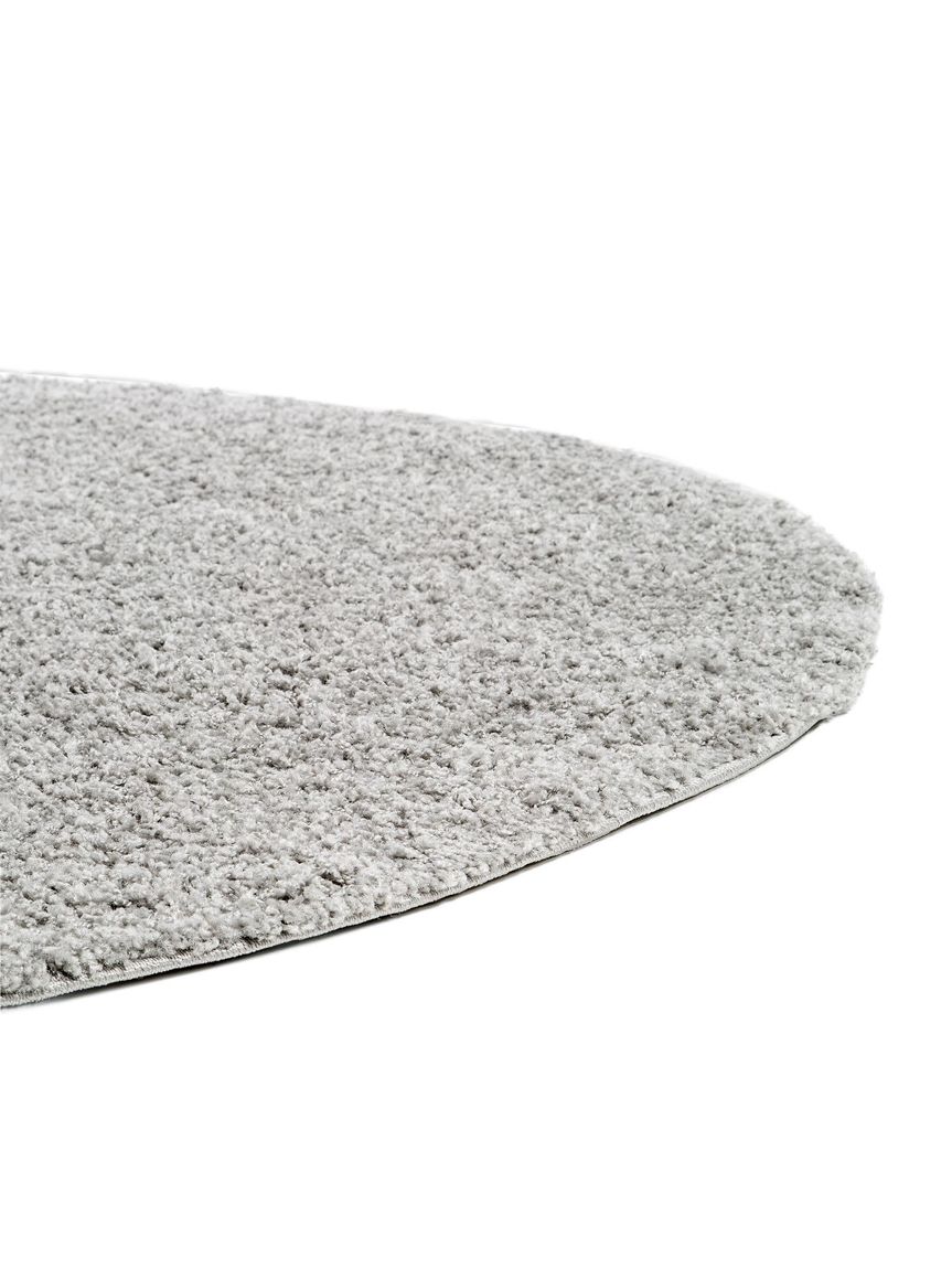Hochflorteppich Swirls Ø 80 cm rund Grau