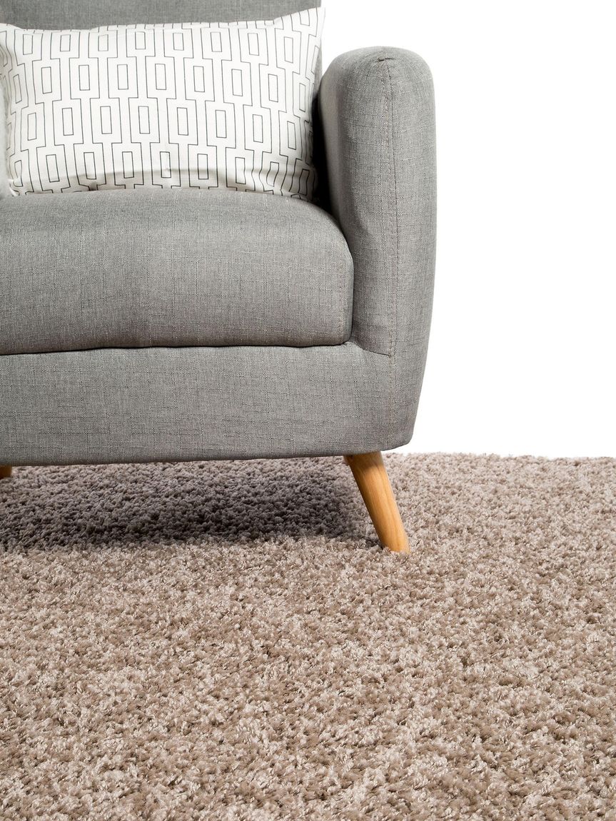 Hochflorteppich Swirls Taupe