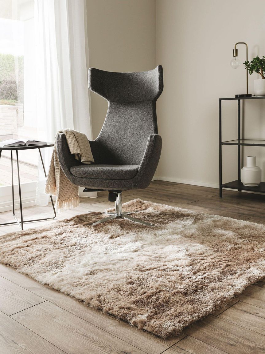 Hochflorteppich Whisper Beige / Hellbraun