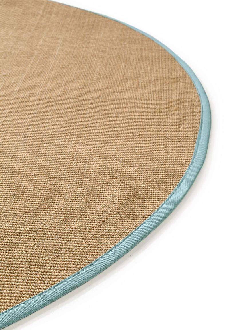 Sisalteppich rund Sisal Blau