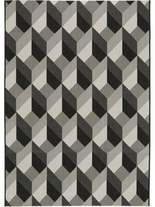 In- & Outdoor Teppich Metro Schwarz / Weiß